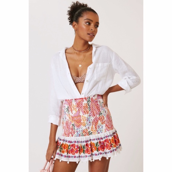 NEW Farm Rio Spring Bananas Mini Skirt Medium - Picture 1 of 17